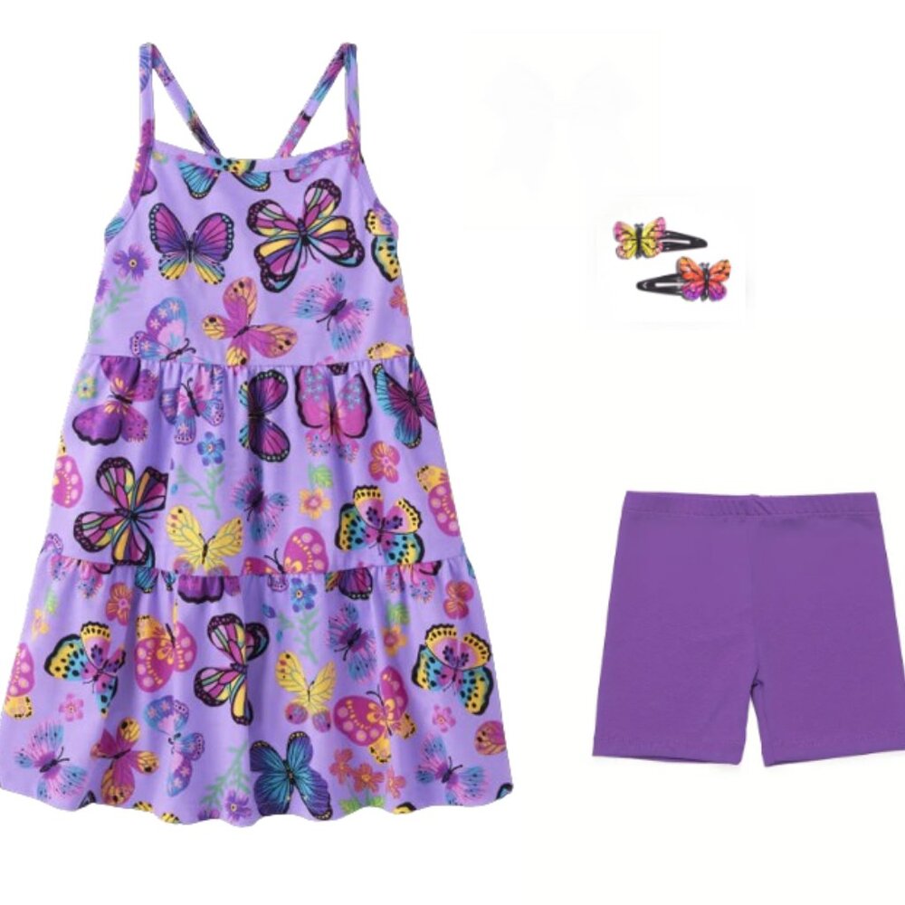 NEW The Children's Place Girls Purple Butterfly Dress Shorts 4  5/6  7/8 NWT
